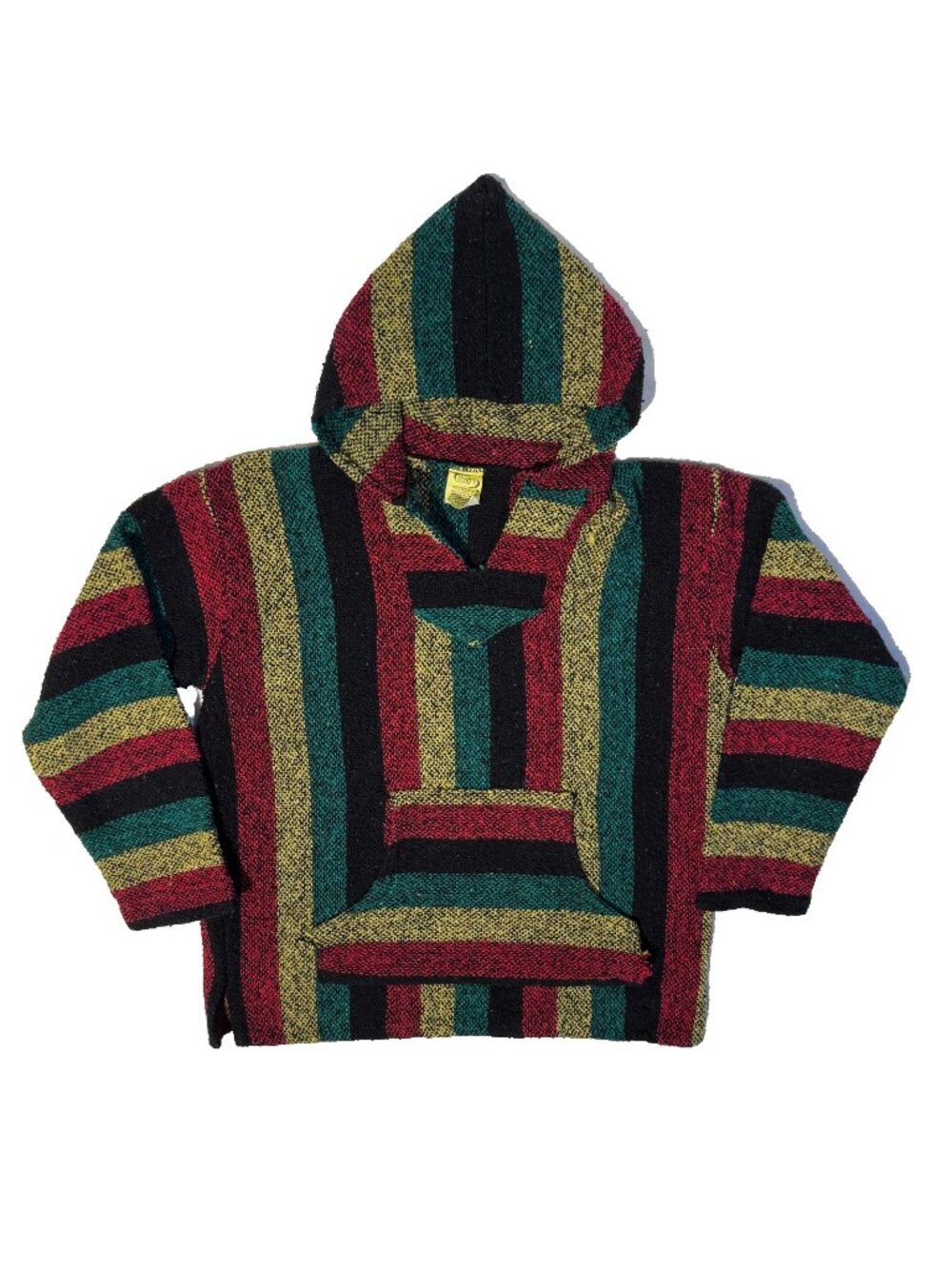 Franks Baja Mexican Poncho Hoodie Pullover Rasta Drug Rug Medium Surfer Skater